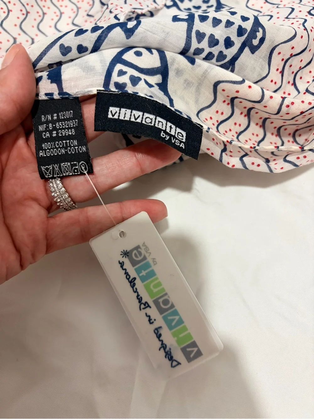 Vince Camuto Pink & Navy Fish-Print beach Scarf Wrap